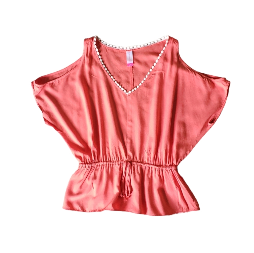 Cold shoulder peasant style top